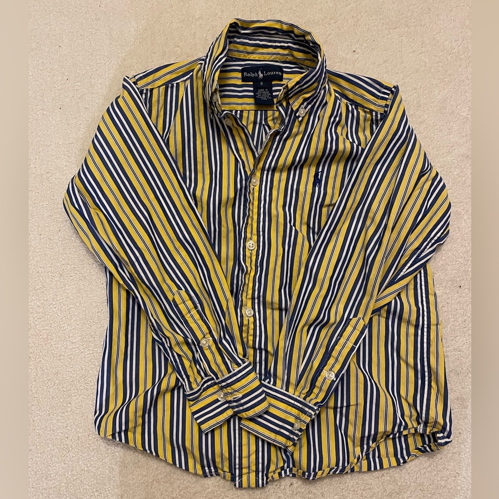 Ralph Lauren Kid’s Striped Shirt in Yellow and Blue